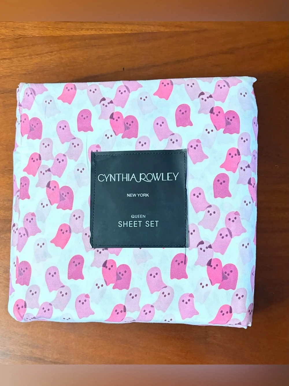 NEW Cynthia Rowley Festive Colorful Halloween Ghost Queen Sheet Set